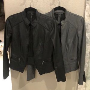 WHBM Coded Black Leather Jacket